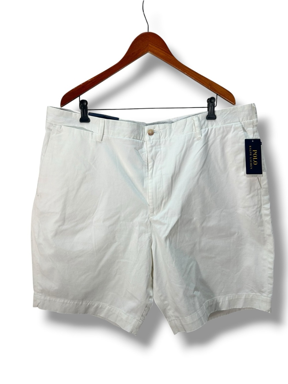 NWT Polo Ralph Lauren White Flat Front Men's Shorts White Size 42